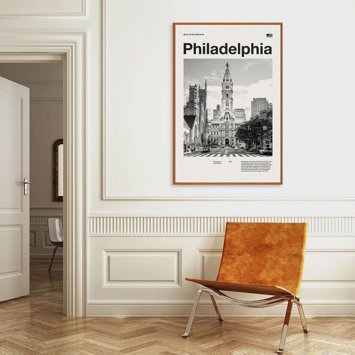 Philadelphia Art Print Philadelphia Poster Philadelphia Wall Art Mid Century Poster Travel Print Art Pennsylvania - Image 2
