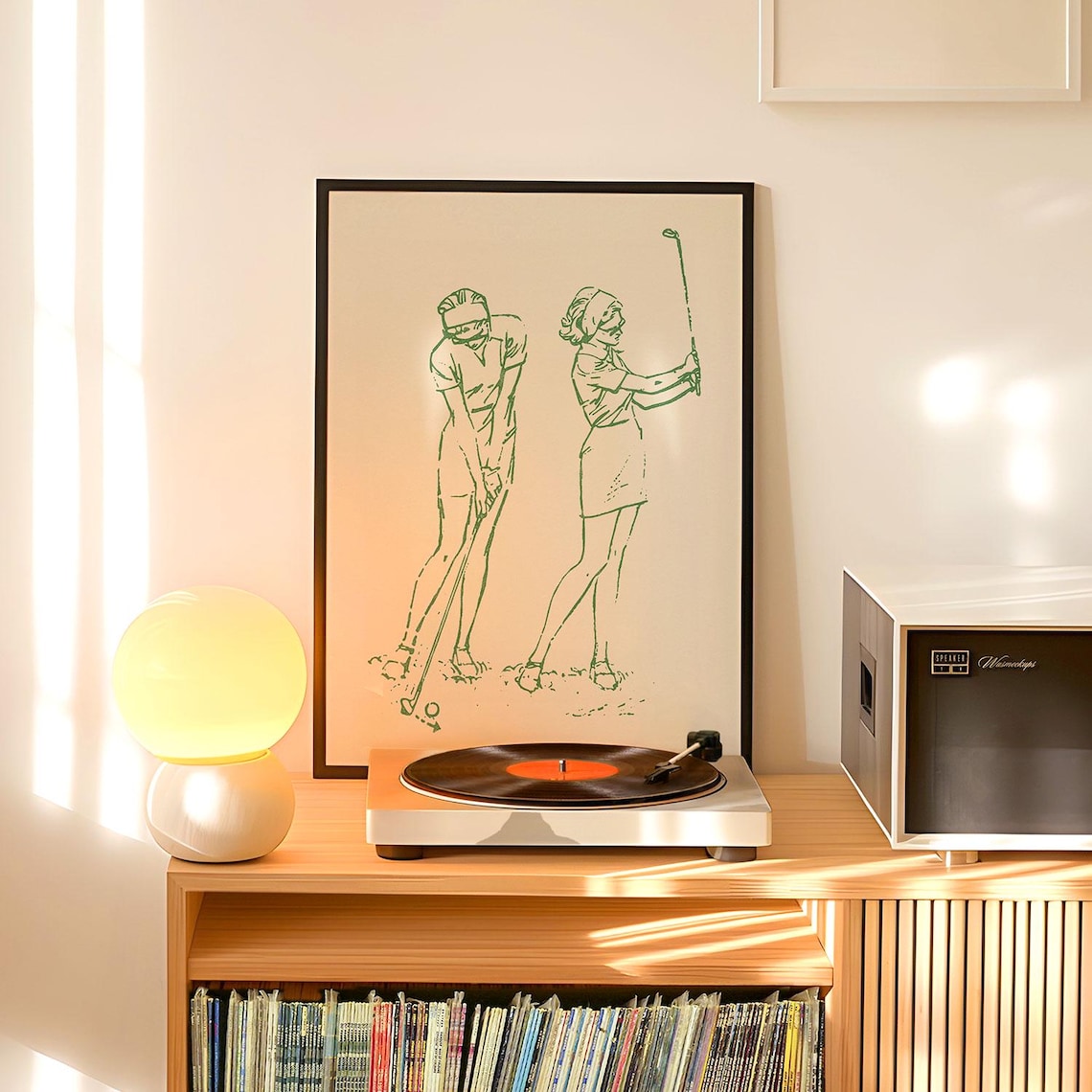 Vintage Golf Women Golfers Line Art Minimalist Retro Sports Poster - Image 4