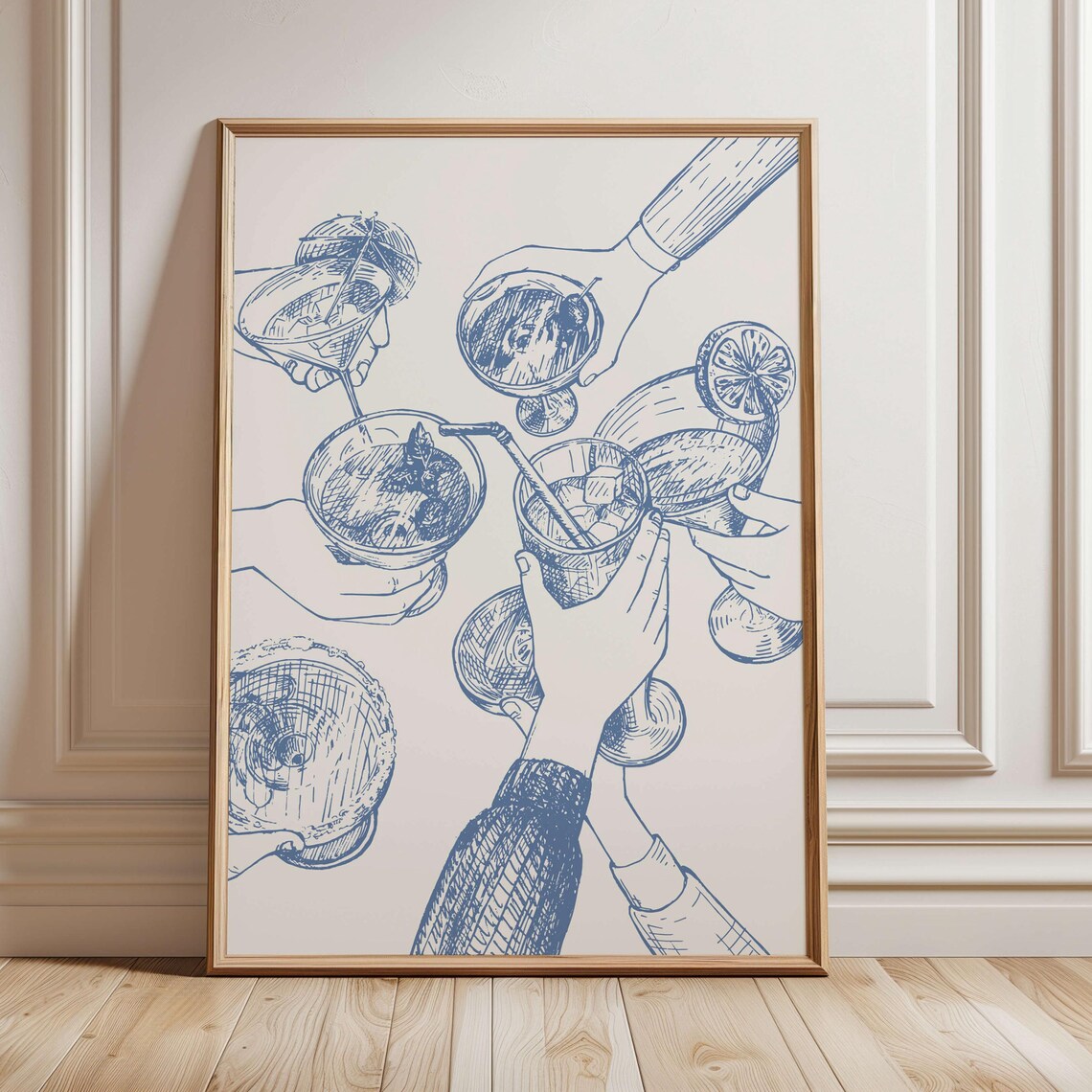 Cheers Cocktail Print, Retro Kitchen Wall Art