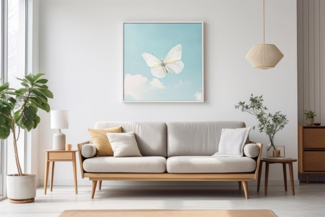White Butterfly In The Sky - Spring Cottagecore Decor - Image 3