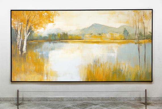 Summer Lake Vintage Painting Wall Art Lake Home Decor Summer Landscape House Wall Art Summer Home Decor Summer Wall Art Print