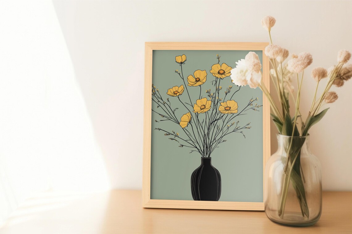 Minimalist Floral Boho, Botanical Line Art - Image 3