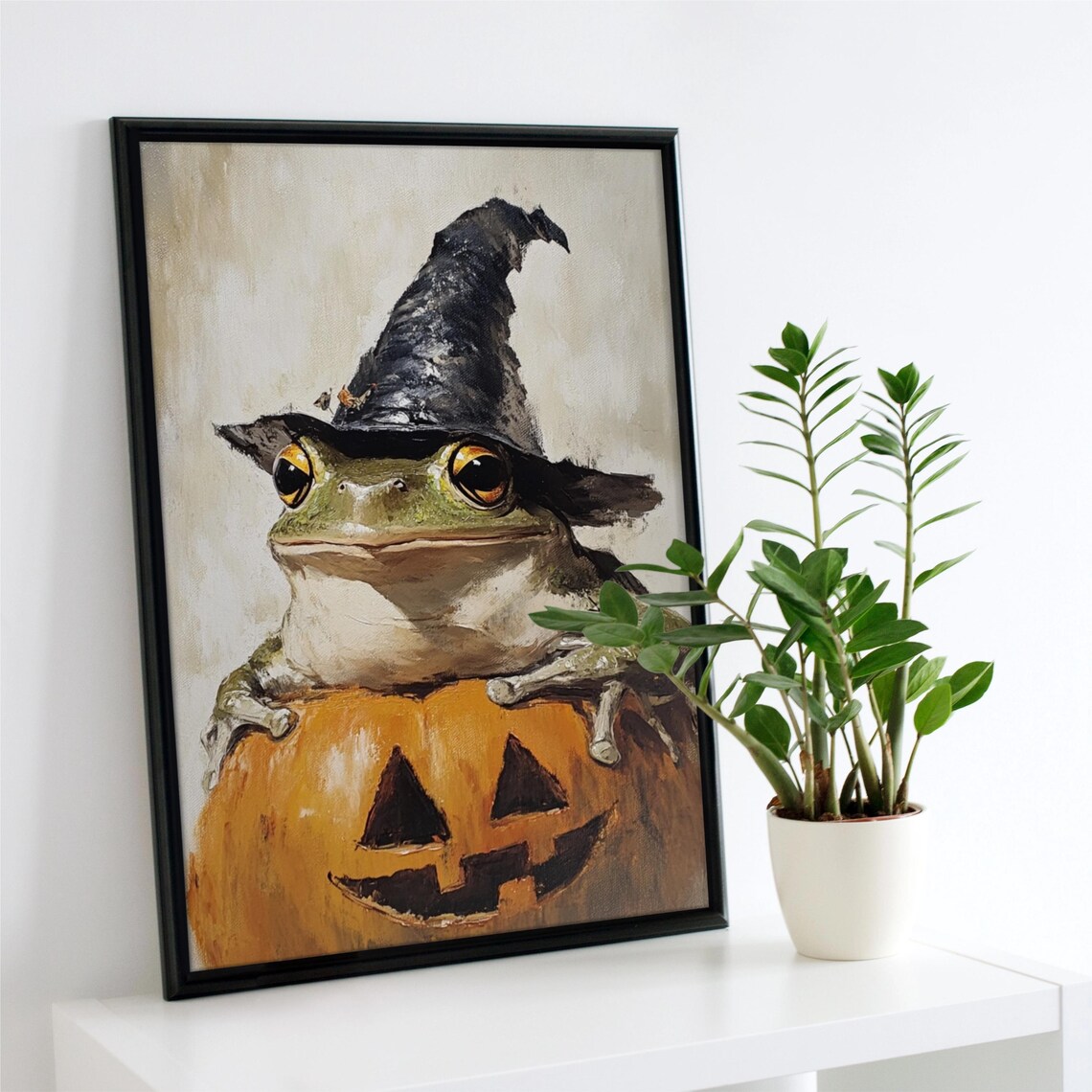 Moody Witch Frog, Dark Academia Halloween Poster - Image 4