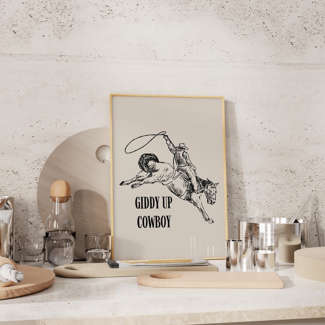 Western Cowboy Poster, Minimalist Wild West Decor - Image 3