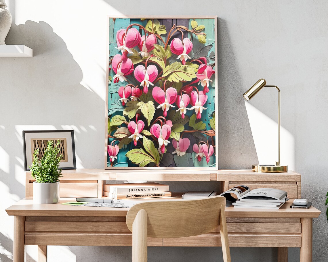 Spring Bleeding Heart Floral Poster, Botanical Easter Decor - Image 4