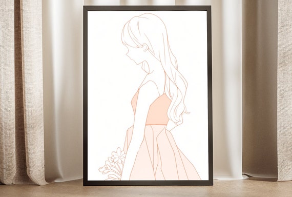 Line Art Poster Floral Abstract Wall Decor Female Body Artwork Geometric Flower Design Gift For Minimalist Art Enthusiasts