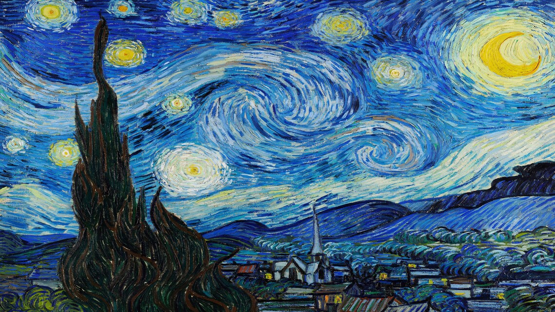 The Starry Night by Vincent Van Gogh Iconic Swirling Night Sky Poster - Image 2