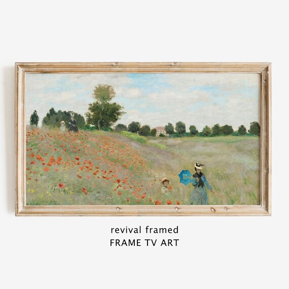 Spring Art For Frame Tv Poppies Lg Tv Art Monet Vintage Oil Painting Spring Flowers Antique Artwork Instant Large Art