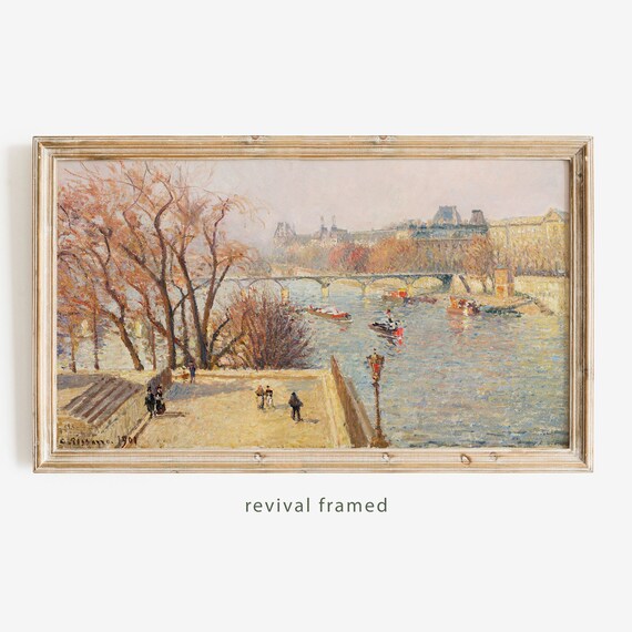 Paris Seine River Quay 1901 Impressionist Cityscape Painting Art Poster