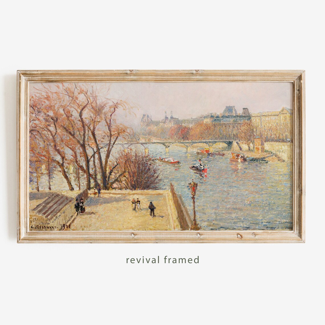 Paris Seine River Quay 1901 Impressionist Cityscape Painting Art Poster