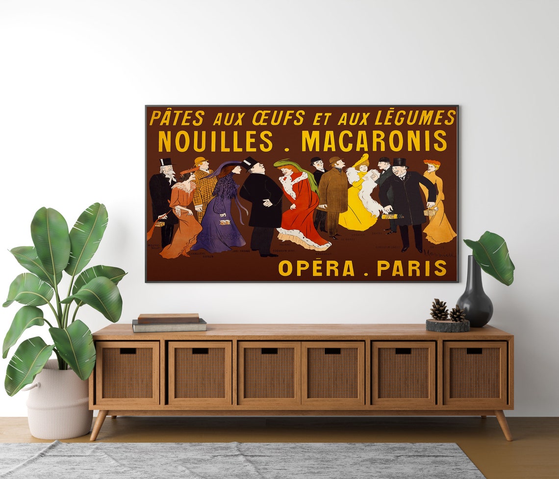 Vintage French Pasta Advertisement Poster Opera Paris Macaronis - Image 3