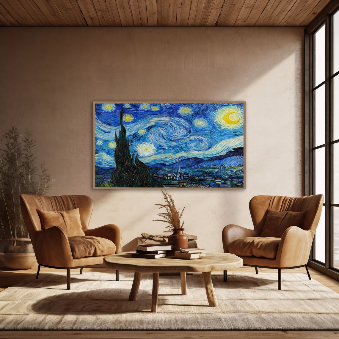 The Starry Night by Vincent Van Gogh Iconic Swirling Night Sky Poster - Image 3