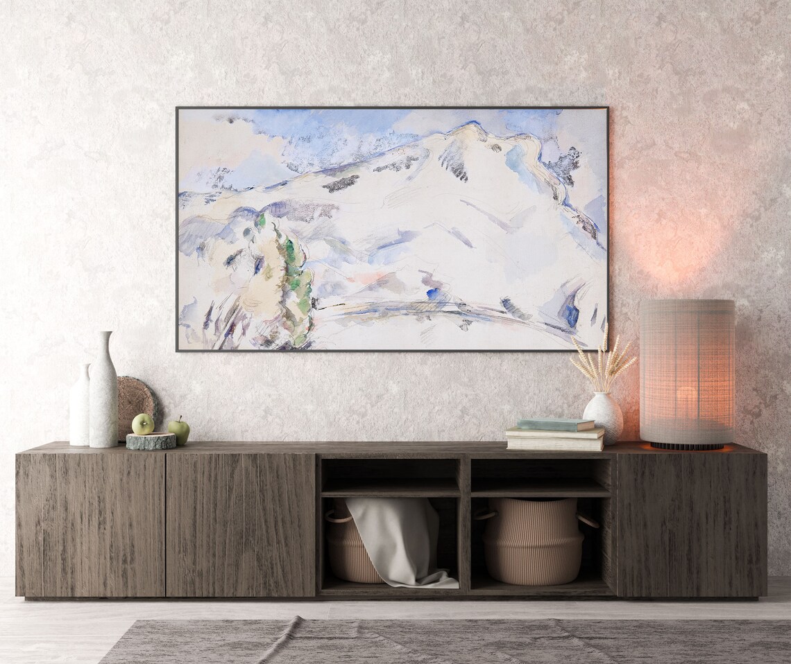 Cezanne Mont Sainte Victoire Mountain Watercolor Landscape Poster - Image 2