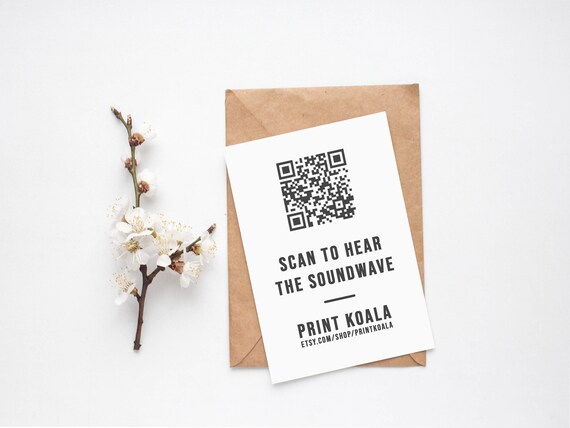 Scan To Hear The Soundwave QR Card Print For Music Keepsake Gift