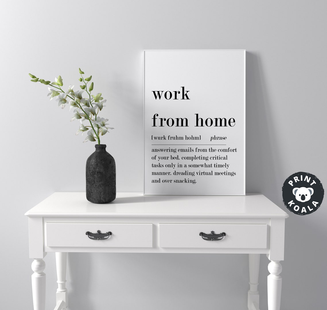 Work From Home Funny Phrase Definition Remote Work Humor Wall Poster - Image 3