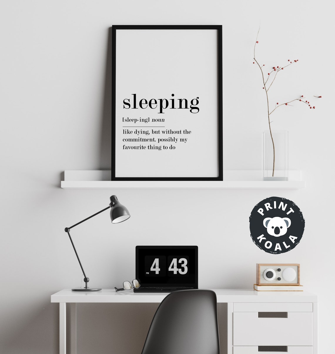 Sleeping Definition Bedroom Wall Art Bedroom Decor Bedroom Prints Sleeping Print Funny Definition Print Typography Poster Quote Print - Image 2