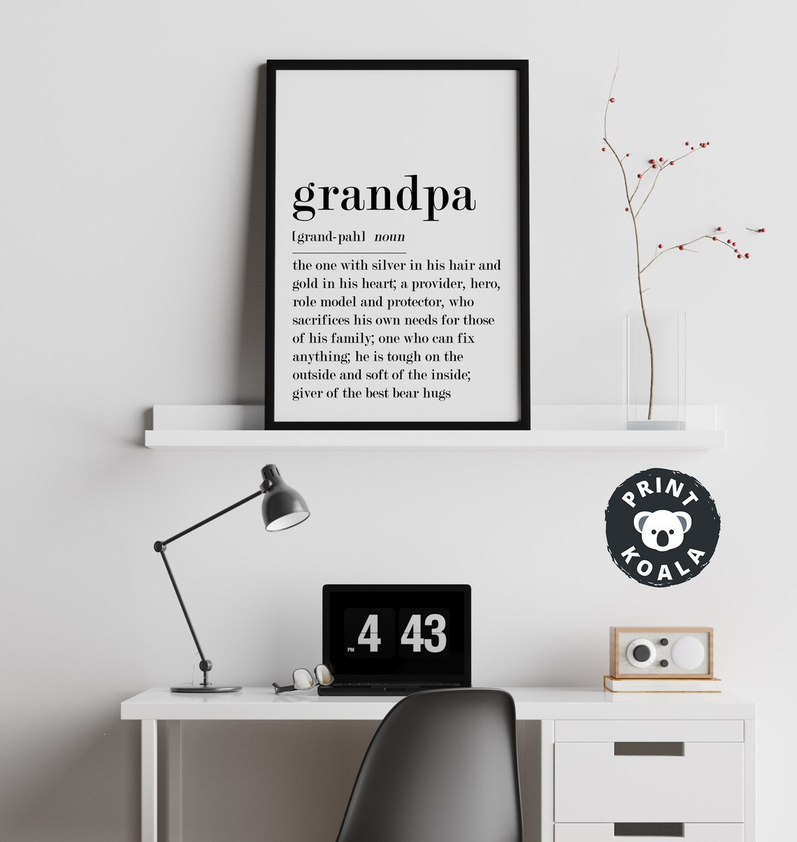Grandpa Definition Silver In His Hair Gold In His Heart Gift Poster - Image 2