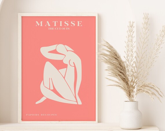Henri Matisse Coral Seated Figure Cut Out Papiers Decoupes Poster