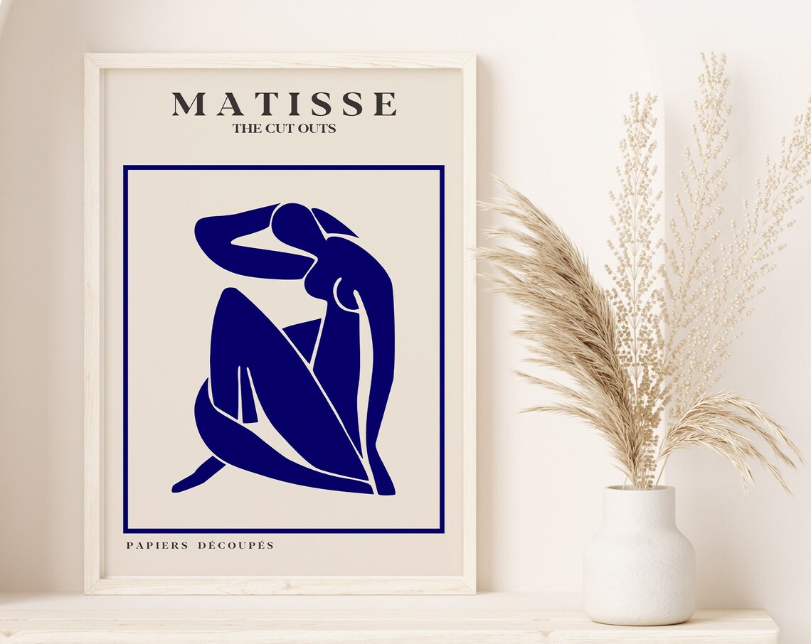 Henri Matisse The Cut Outs Royal Blue Seated Nude Modern Poster