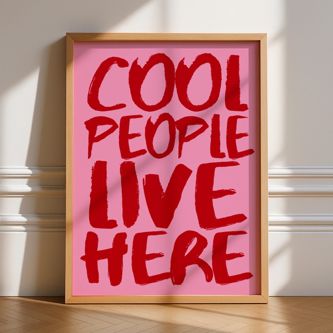 Cool People Live Here Art Print, Retro Typography