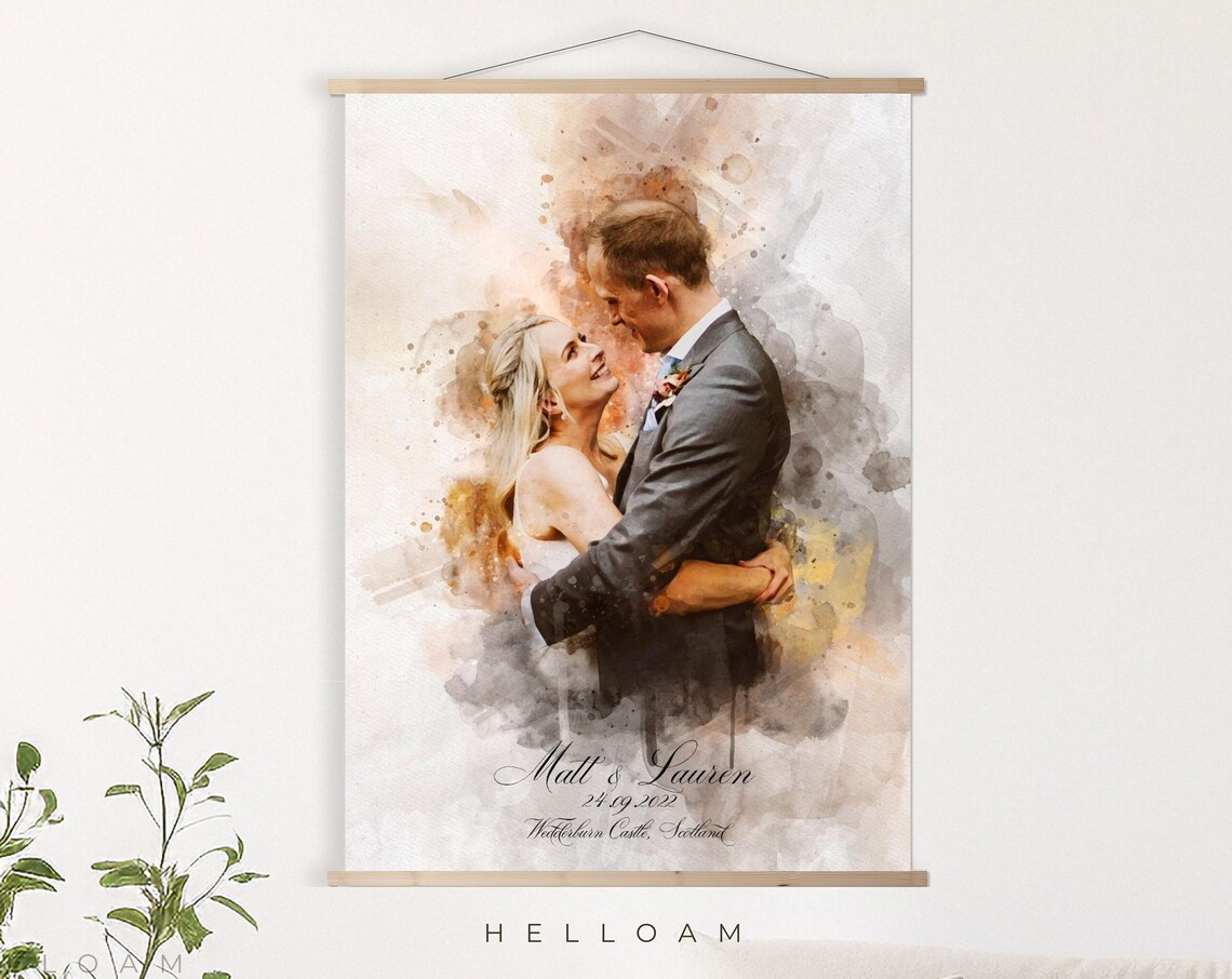 Custom Watercolor Portrait From Photo, Art Print