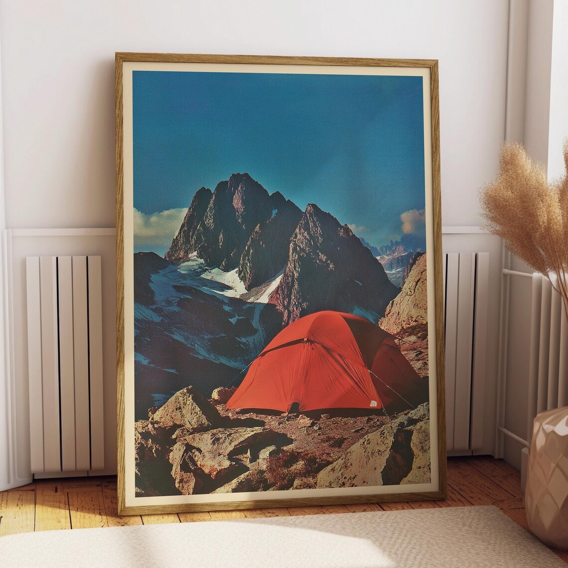 Vintage Mountaineering Art Print, Retro Hiking Ad