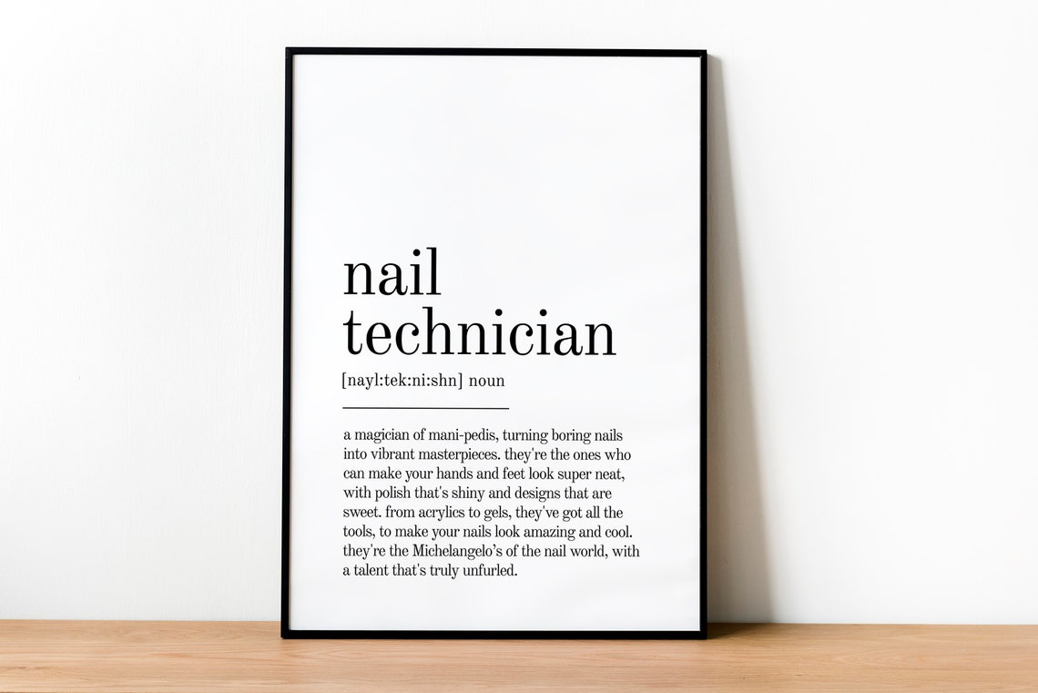 Nail Technician Definition Minimalist Salon Appreciation Poster - Image 2