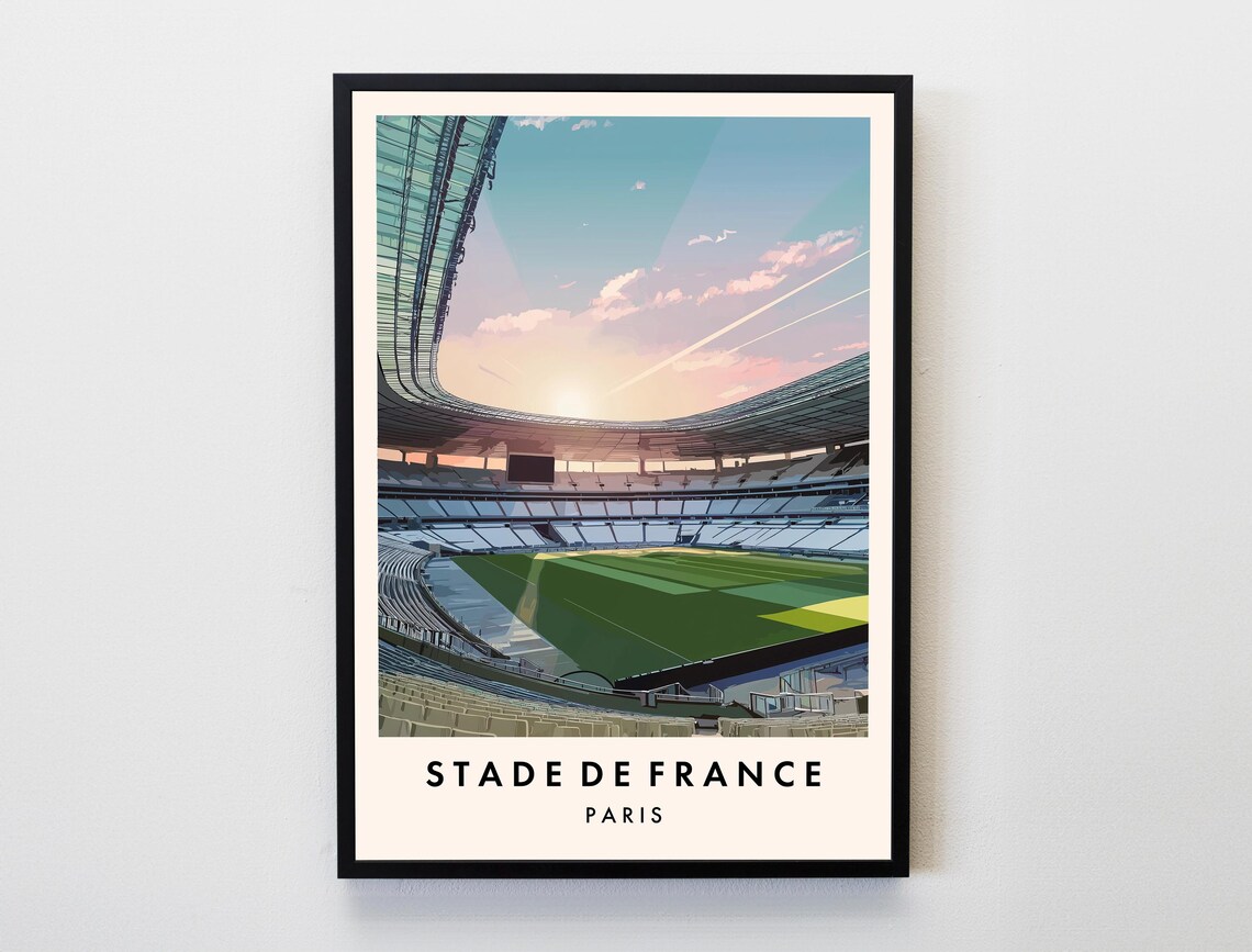 Stade de France Paris National Stadium Retro Football Poster