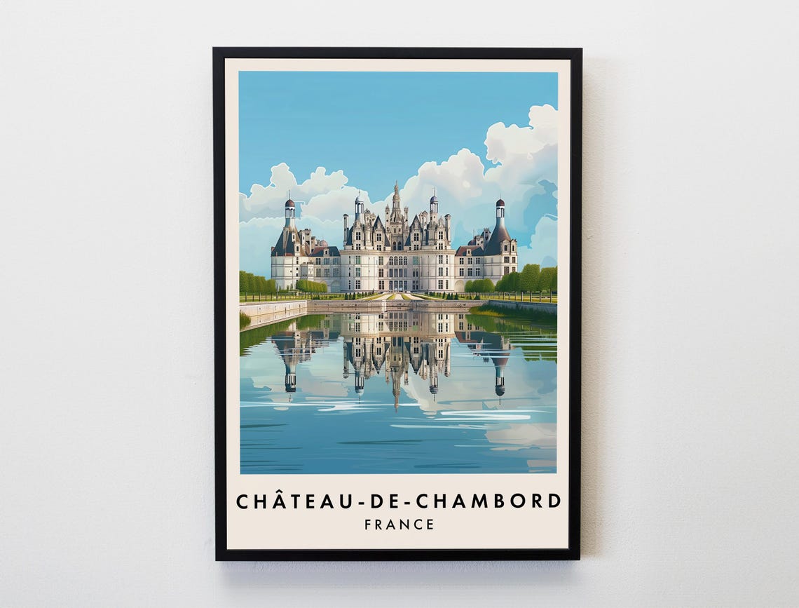 Chateau De Chombard Travel Print Wall Art Chateau De Chombard Poster France Travel Print Travel Lovers Home Decor Wall Art City Travel