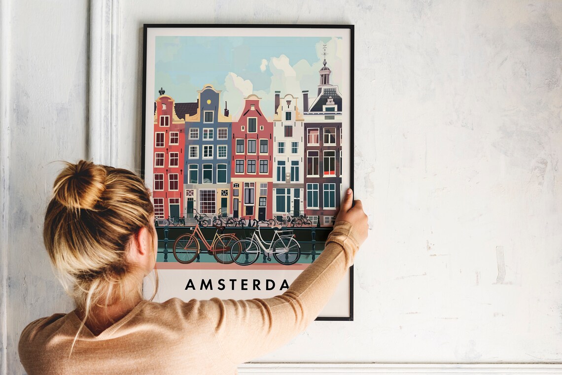 Amsterdam Travel Poster, Europe Place Print - Image 2