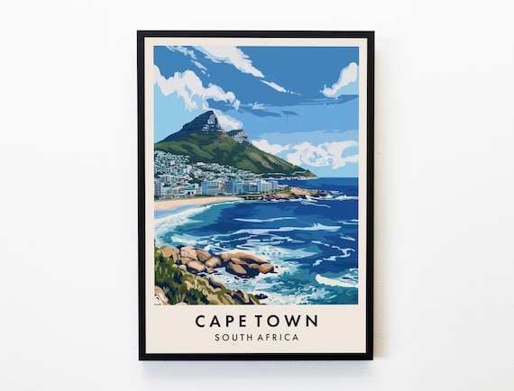 Cape Town Travel Print Wall Art Cape Town Cape Town South Africa Travel Print Travel Lovers Home Decor Wall Art City Travel Poster Gifts