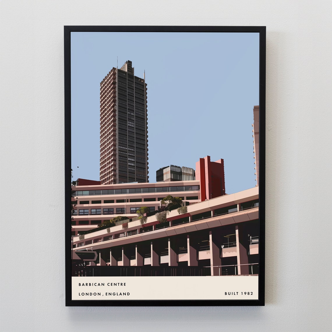 Barbican Centre London Built 1982 Brutalist Architecture Poster