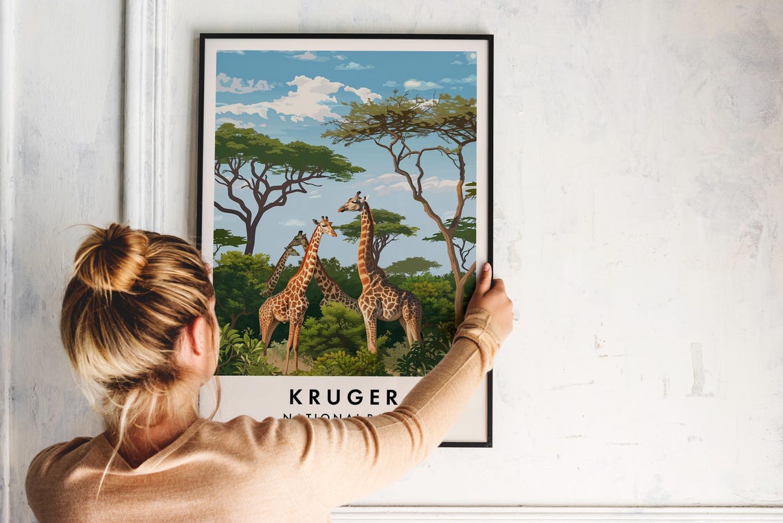 Kruger National Park Travel Print Wall Art Kruger Poster Africa Travel Print Travel Lovers Home Decor Wall Art City Travel Poster Gifts - Image 2