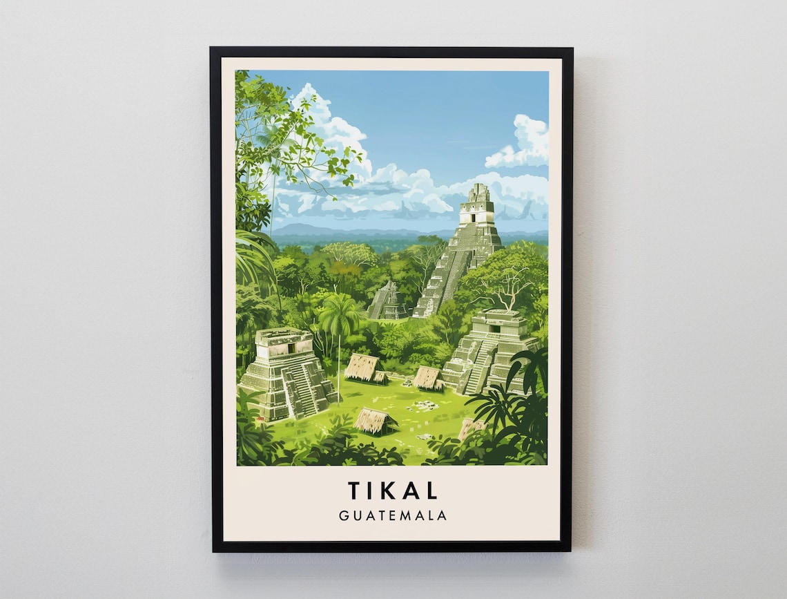 Tikal National Park Travel Poster, Guatemala