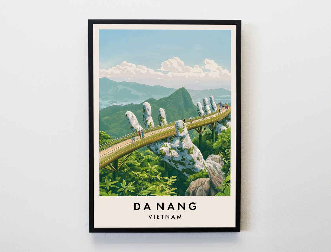 Da Nang Travel Poster, Vietnam City Print