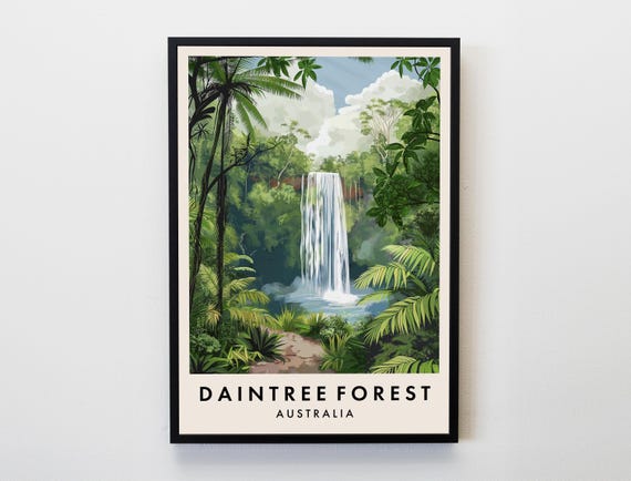 Daintree Rainforest Travel Print Wall Art Poster Australia Home Decor Gift