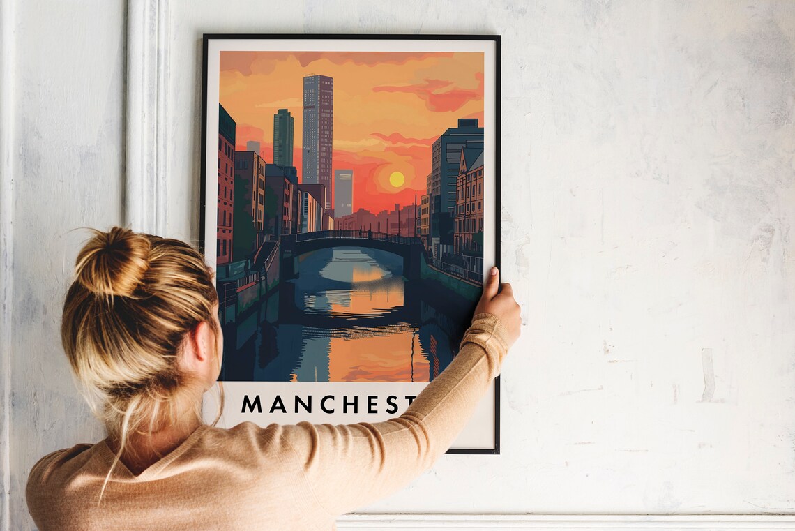 Manchester Travel Poster, City Name Art Print - Image 2