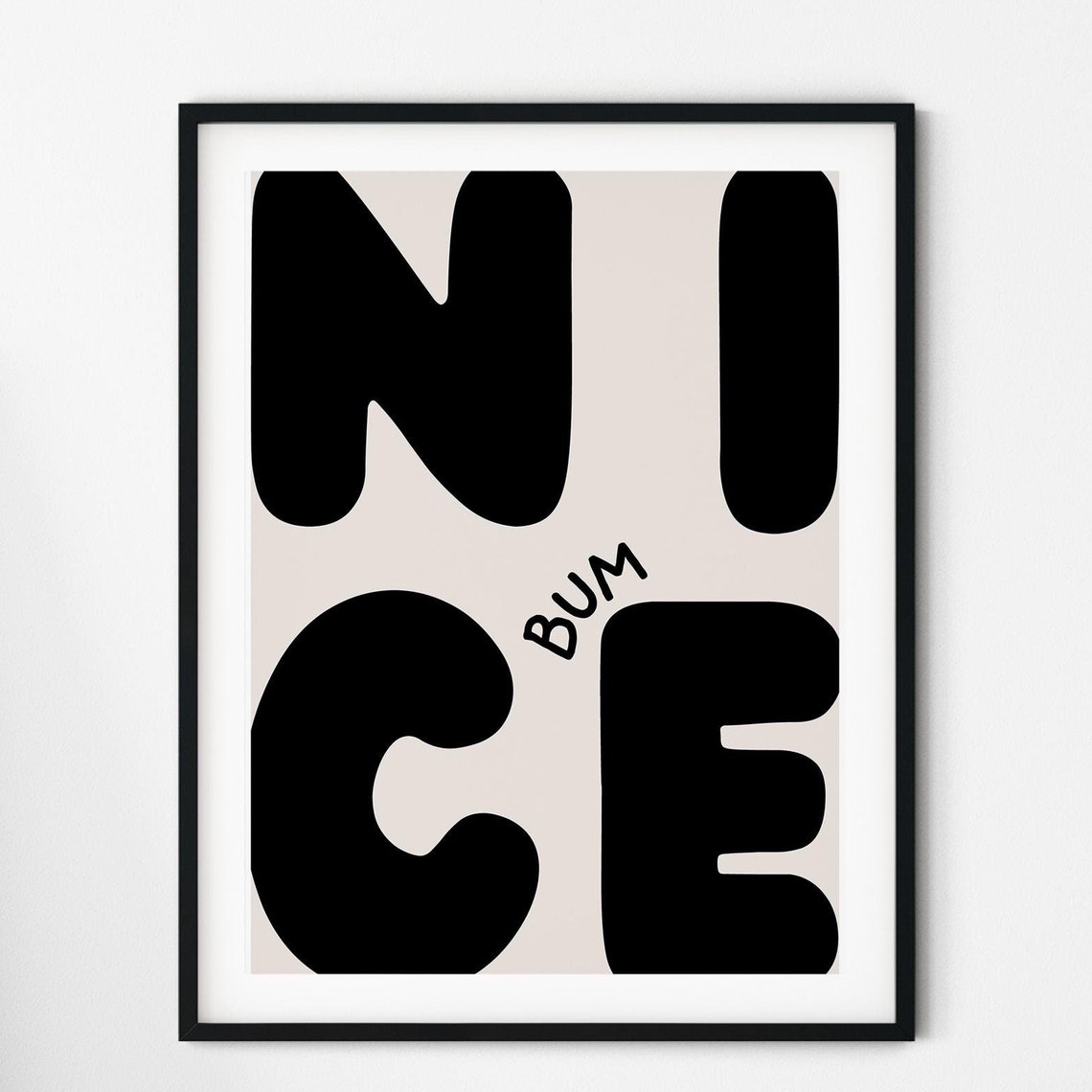 Nice Bum Funny Bathroom Typography Art Print - Image 2