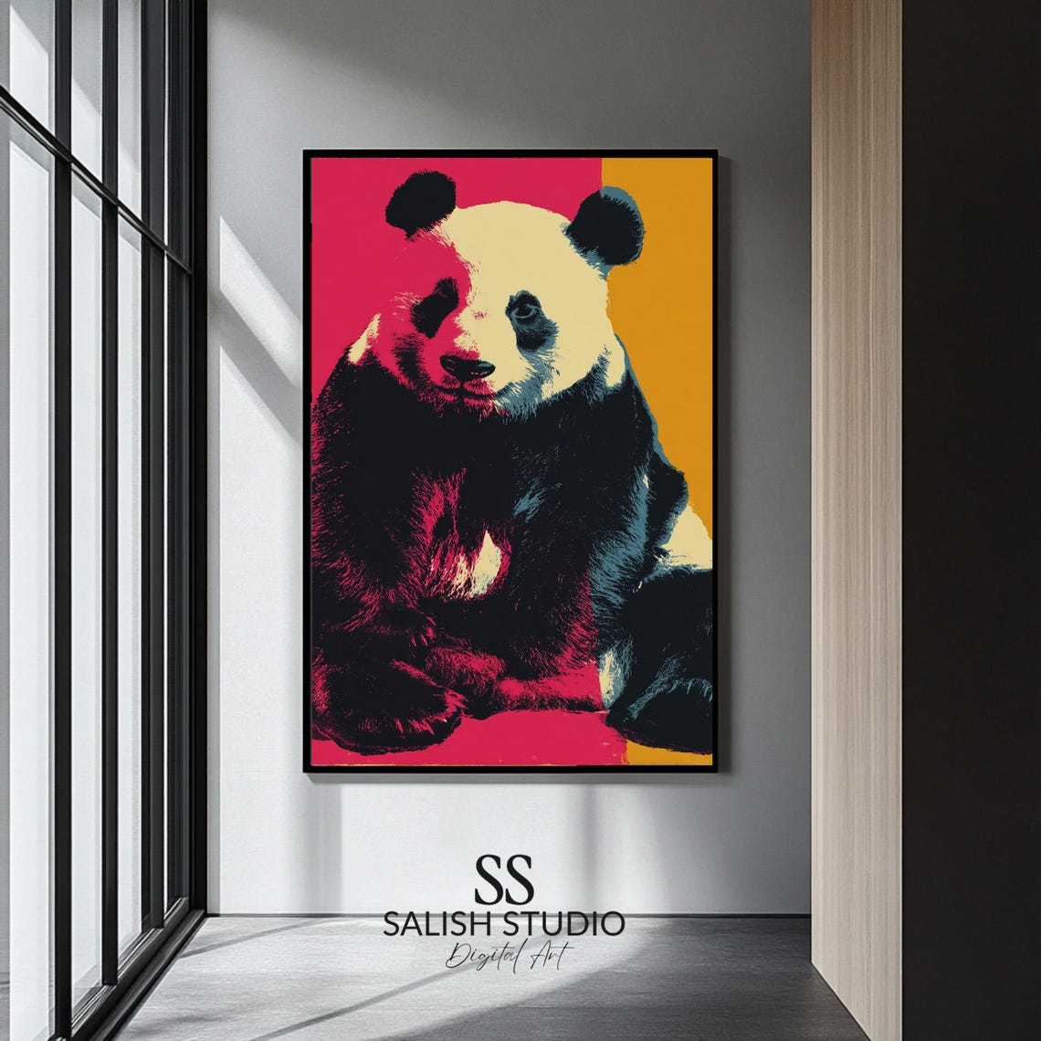 Vibrant Pop Art Panda Bear Colorful Bold Animal Portrait Poster