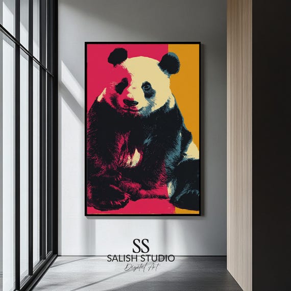Pop Art Panda Bear Print Colorful Animal Poster
