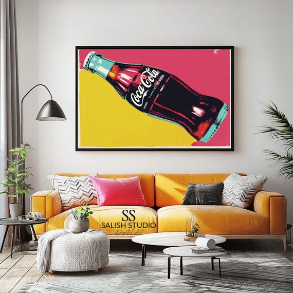 Retro Cola Bottle Pop Art Print Colorful Graphic Poster