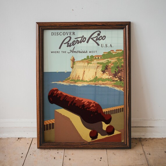 Puerto Rico Travel Poster Vintage Tropical Home Decor Gifts Retro Wall House Large Art Prints