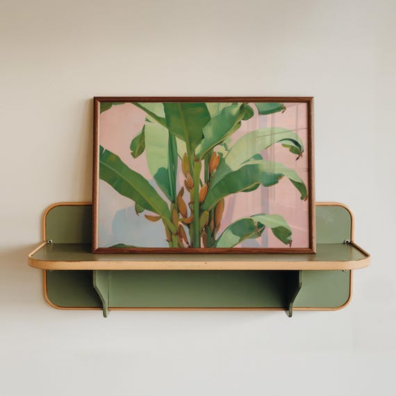 Banana Leaves Painting Print Tropical Home Decor Colorful Wall Art Botanical Unframed