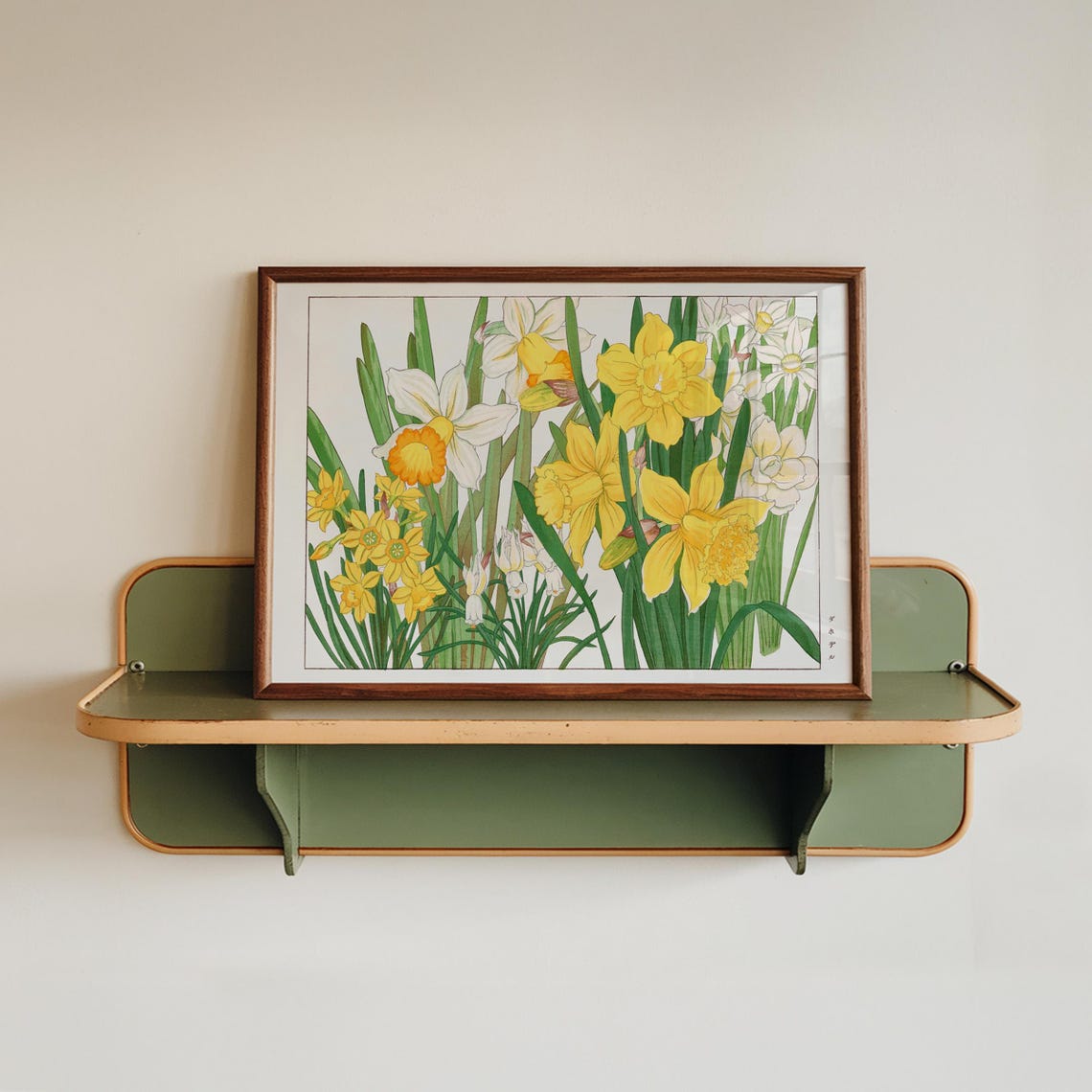 Tanigami Konan Daffodils Japanese Botanical Woodblock Art Print
