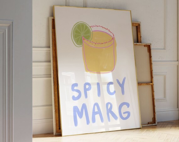Spicy Marg Retro Cocktail Bar Art Print