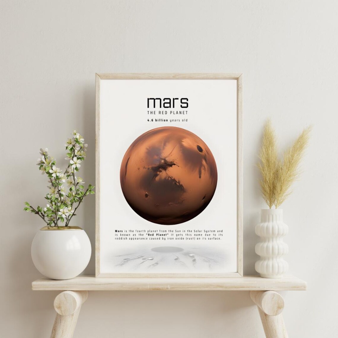 Mars Planet From Space Art Print, Space Art
