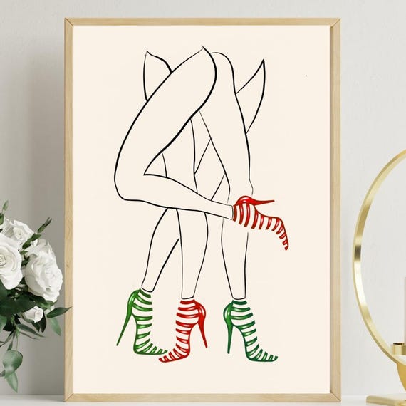 Vintage High Heels Fashion Print Retro Shoe Wall Art Digital Download