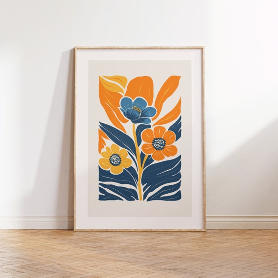 Eclectic Flowers, Colorful Abstract Floral Poster