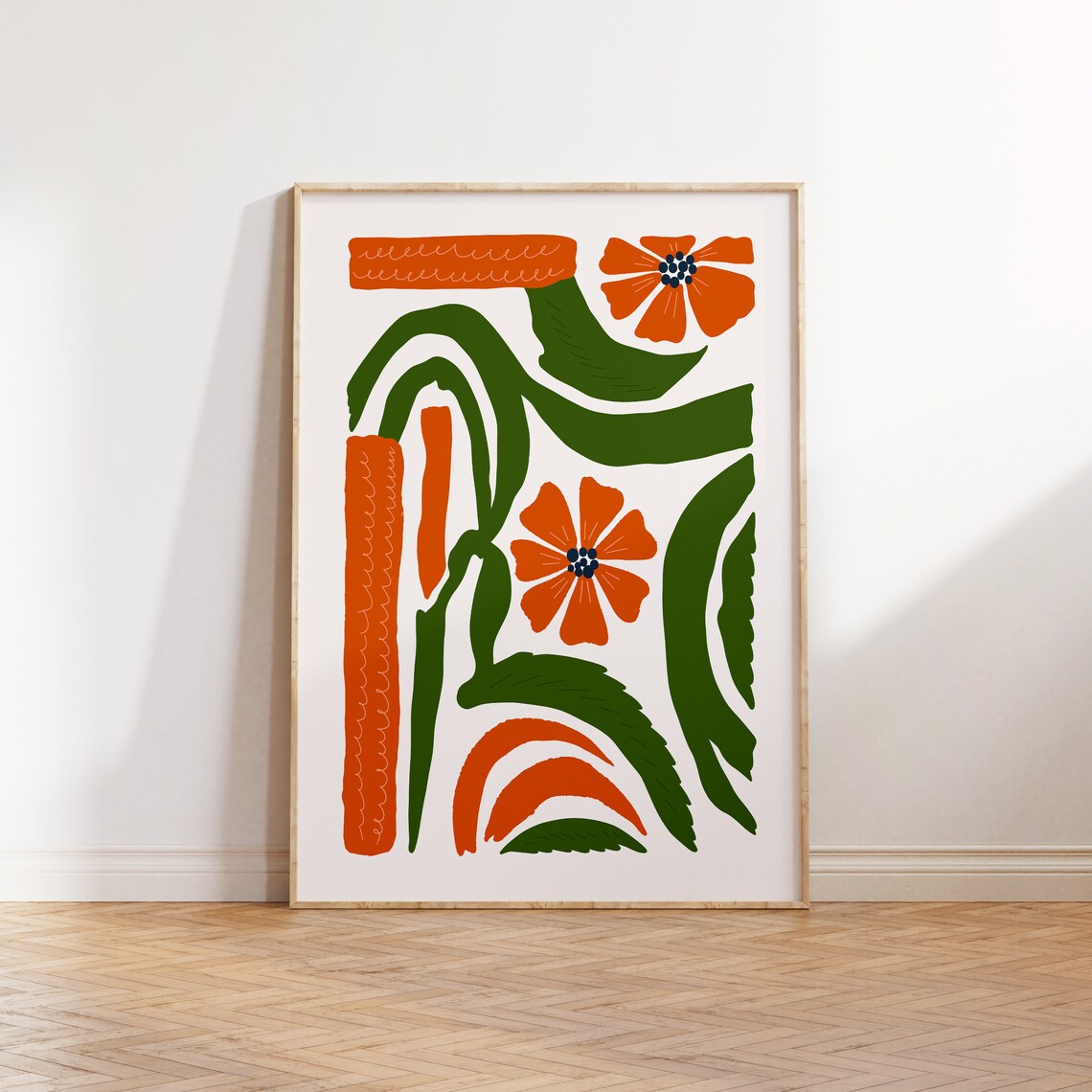 Eclectic Flowers Botanical Modern Wall Art Print