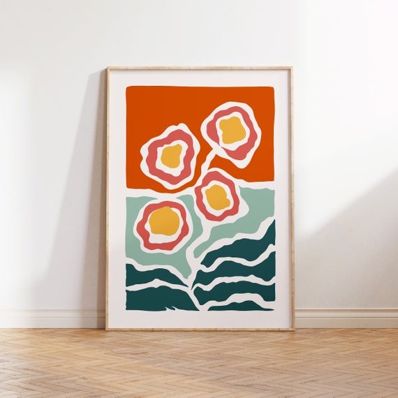 Eclectic Flowers Abstract Floral Wall Art Print